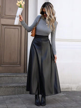 Mobula Sound Elegant Women's Spring/Summer Sexy Music Festival Versatile Casual Fashion PU A-Line Skirt